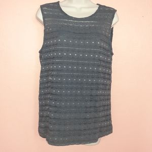 Ann Taylor petite blue mesh top